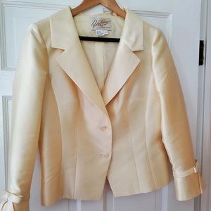 Rickie Freeman, Women's Silk Dressy Suit in Ivory , Size 10